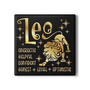 Leo Zodiac Ceramic Coaster, Horoscope Drink Coaster, Astrology Home Decor, Birthday Gift, Constellation  Coaster, Lion Star Sign, Leo Gift