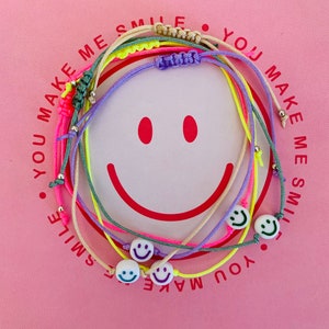 Smile Armband Smile Makramee Neon bunt Geschenk Armband happy smiley Bild 5