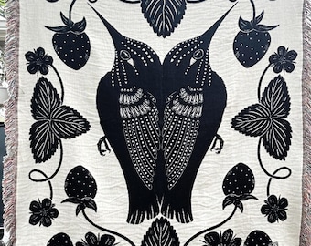 "Summer Magic" Woven Throw - 100% Cotton, Jacquard Knit Tapestry