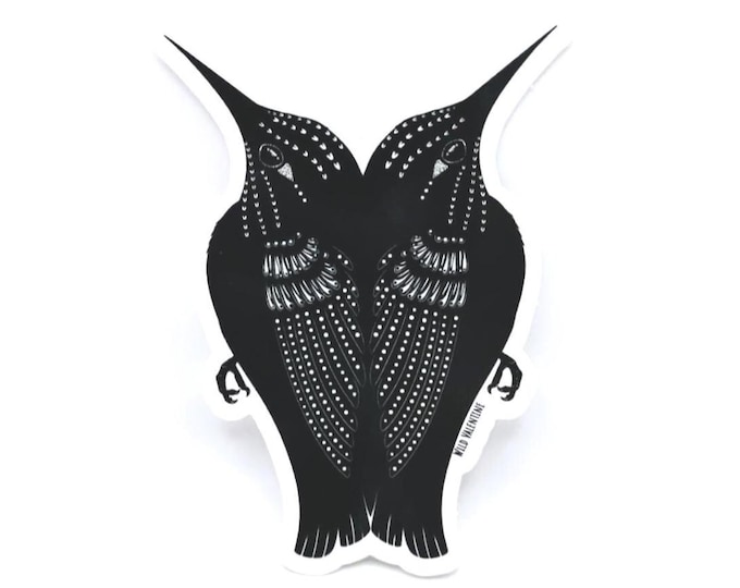 Twin Hummingbird Sticker – Glossy, Die-Cut Vinyl, Waterproof & Weatherproof