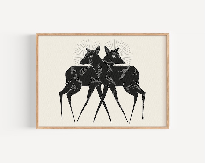 Psychic Twin Fawns - Fine Art Print