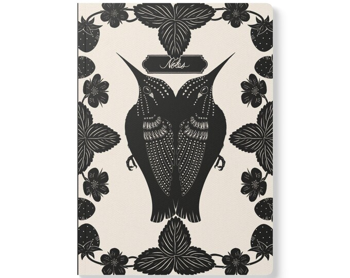 "Summer Magic" Strawberries + Hummingbirds Softcover Journal