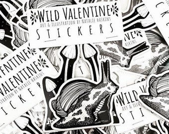 Snail & Mushroom  Sticker Pack - Snail + Mushrooms