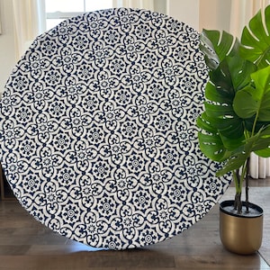 Round Fitted Tablecloth Elastic Edge Easy Fit Indoor Outdoor Table Cover Various Sizes Available Modern Fabrics Round Tablecloth Patio Decor