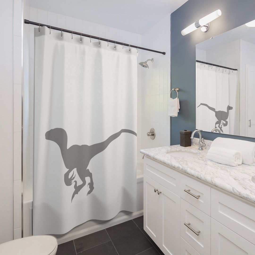 Velociraptor raptor Shower Curtain Funny Etsy
