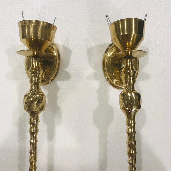 Brass wall sconce candle holders (set of 2)