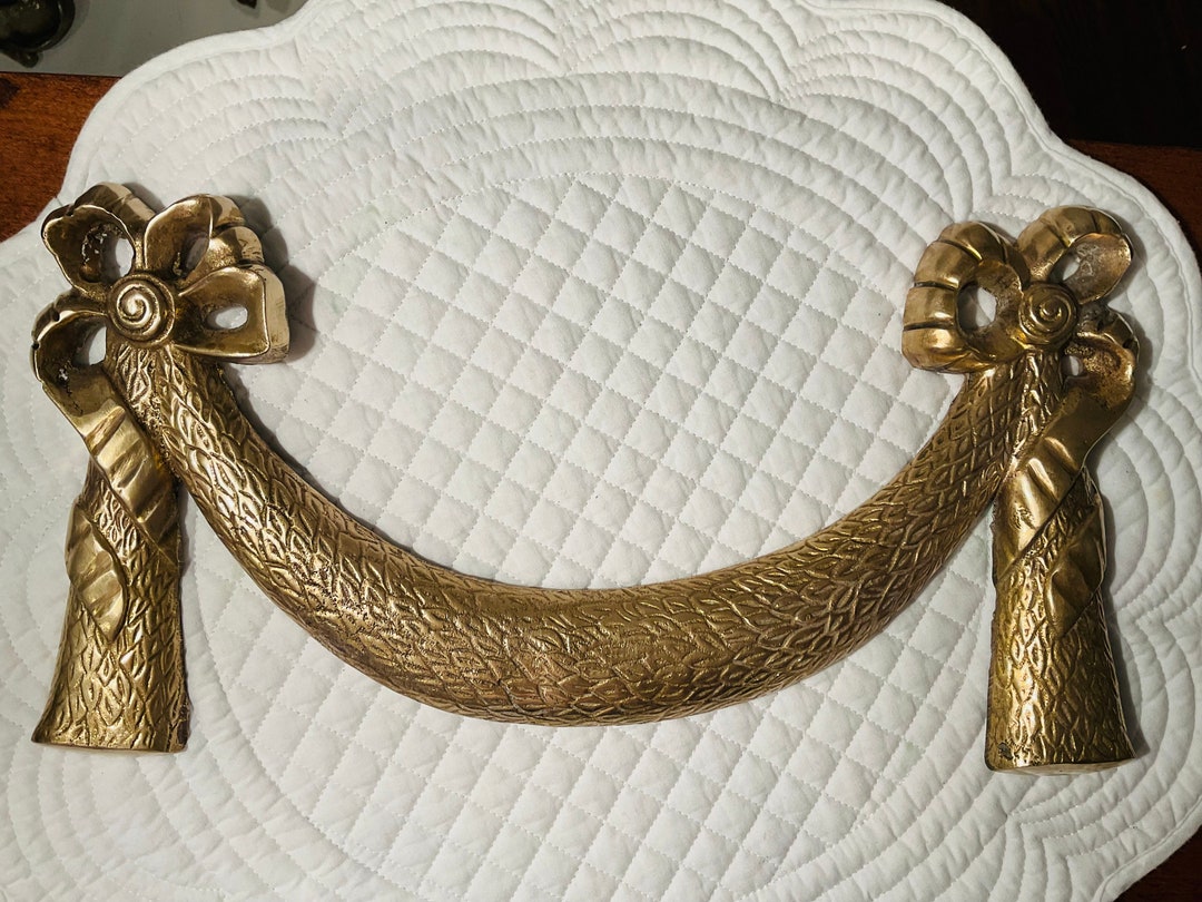 Vintage Brass Swag Ribbon and Bow Wall Hang - Etsy