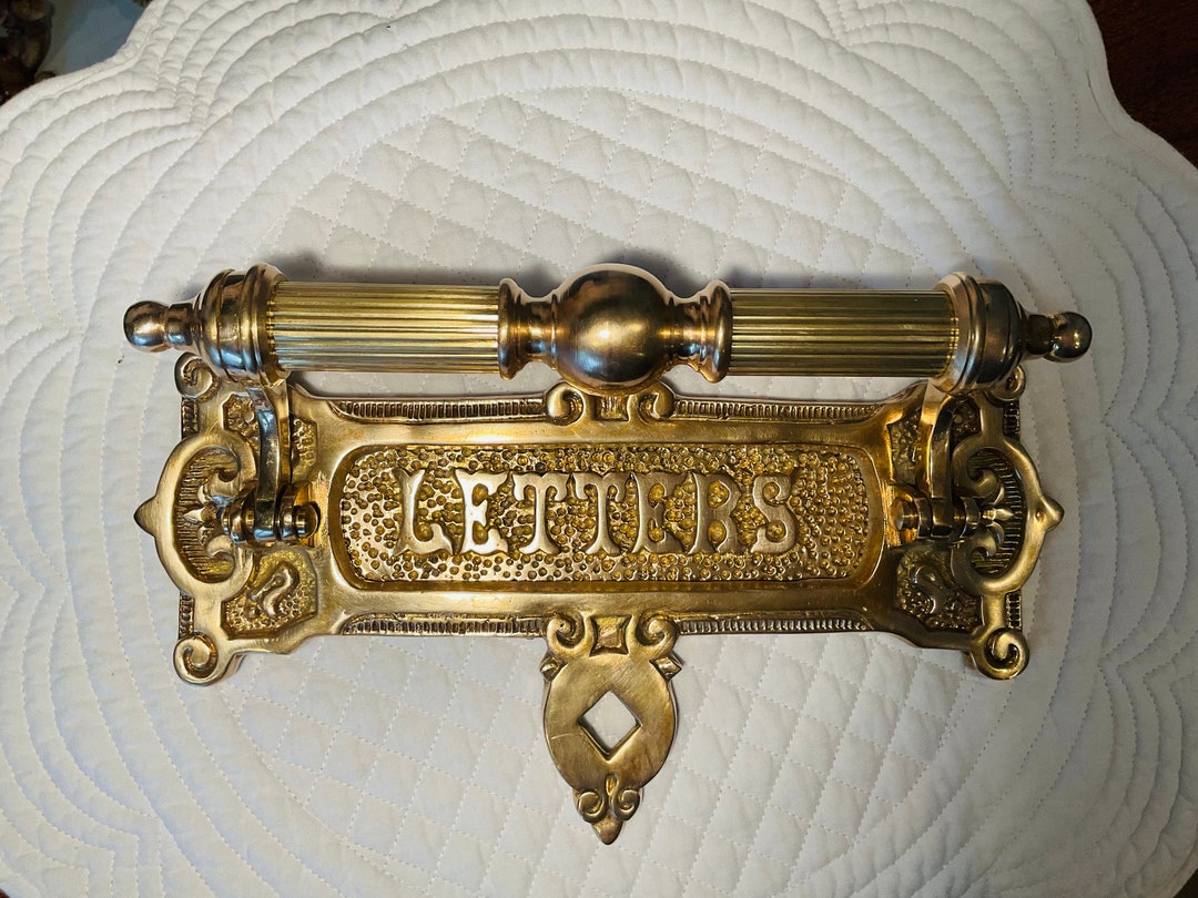 Vintage Brass LETTERS Slot and Door Knocker Hardware Etsy
