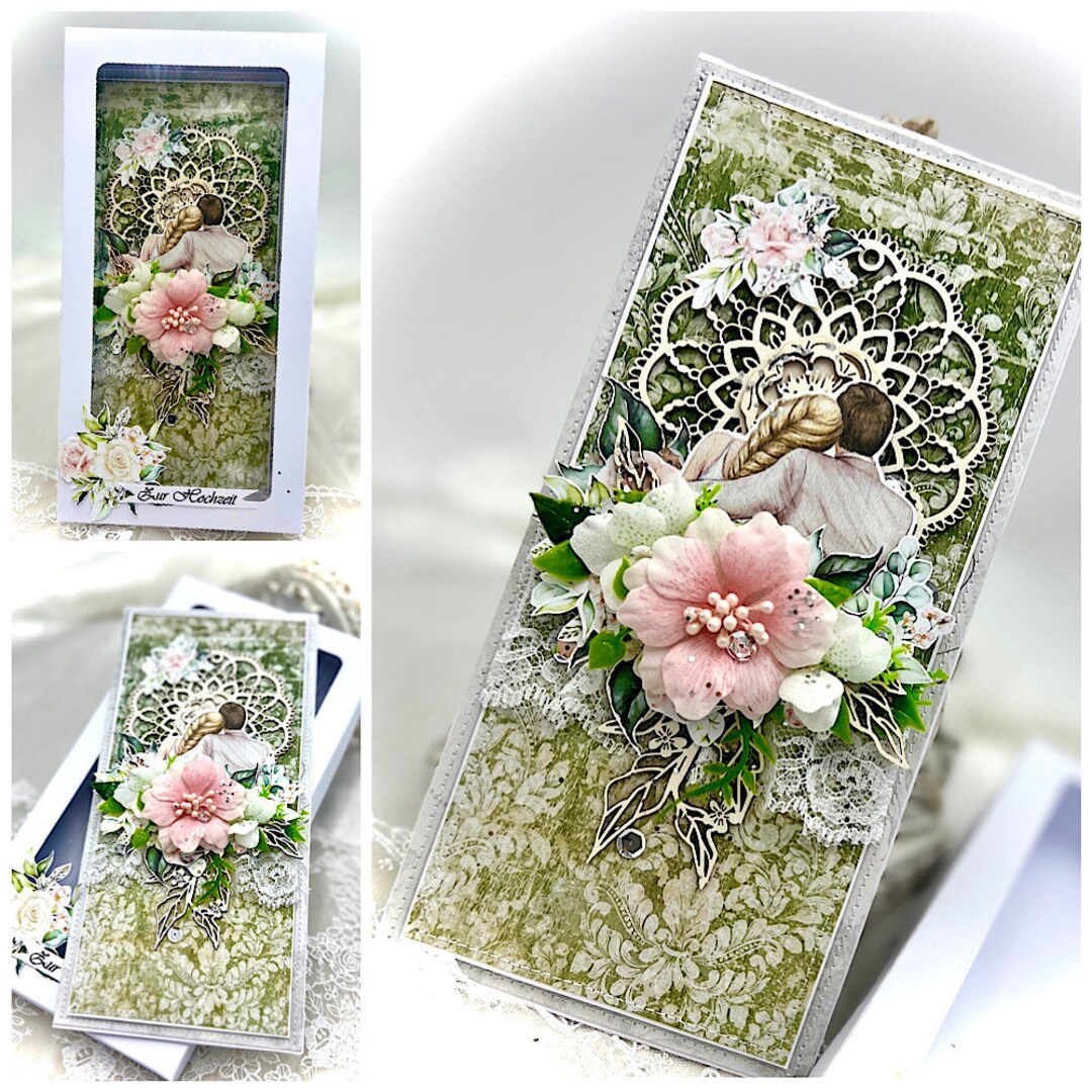 Geldkarte 'Frohe Hochzeit' – Gestepptes Design, 12 X 18 Cm, Aus Karton, In Italien Hergestellt