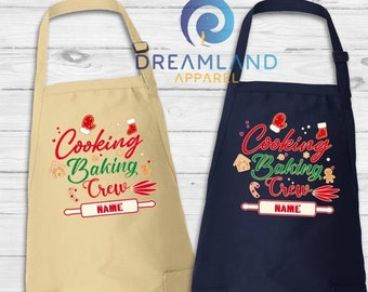 Cooking Baking Crew Apron, Custom Baking Crew Apron, Cookie Crew Apron, Ginger Cookies Gift, Kitchen Apron, Name Apron, Xmas Cookies Apron