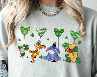 Disney Winnie The Pooh Shirt, Comfort Colors Tee, Disney Characters St. Patrick's Shirt, Patrick's Day Tee, Disney Shamrock Tee,Disney Gift