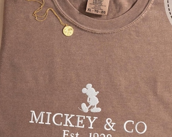 Embroidery Mickey And Co Shirt, Comfort Color, Embroidery Disney Tee, Disney 1928 Shirt, Mickey Mouse Shirt, Disney Trip Tee, Disneyland Tee