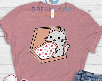 Pizza Cat T-shirt, Funny Animal Sweatshirt, Kitten Shirt, Animal Lover Shirt, Pet Owner Shirt, Cat Lover Gift, Funny Food Shirt, Foodie Gift
