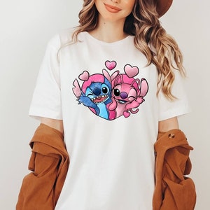 Stitch And Angel Shirt, Disney Valentines Day, Disney Couple Shirt, Disney Love Shirt, Best Couple Gift, Disney Valentine Shirt, Love Tee