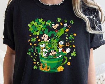 Mickey And Friends St Patrick's Day Shirt, Comfort Colors Tee, Disney Teacup St Patrick's Shirt, Mickey and Friends Shirt, Disney St Patrick