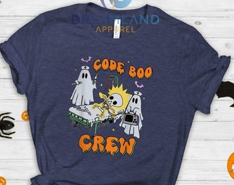 Code Boo Crew T-Shirt, Gift Tee For Nurse, Halloween Nurse Tee, October 31st Tee, Scary Bat Sweatshirt, Scary Nurse Tee, Witch Nurse Shirt