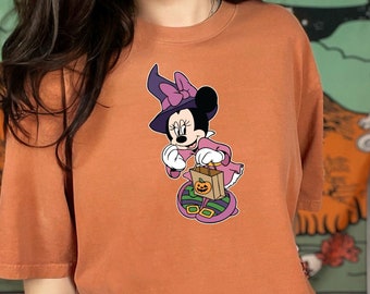 Minnie T-shirt, Comfort Colors Shirt, Halloween Disney Shirt, Women Witch Shirt, Minnie Mouse Shirt, Pumpkin Shirt, Scary Shirt, Party Shirt