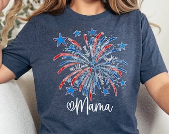 Personalized 4th Of July T-shirt, America Shirt, Grandma Shirt, Family Celebration Shirt, Fireworks Shirt, USA Shirt