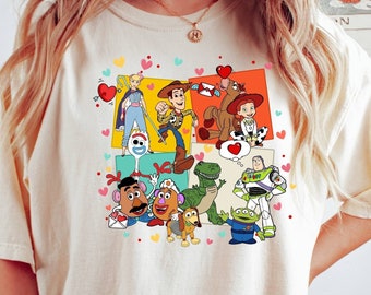 Valentine Toy Story Shirt, Comfort Colors Tee, Valentine Disney Characters Shirt, Valentine's Day Shirt, Disney Shirt, Happy Valentine Tee