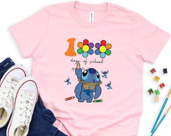 100 Days Of School T-shirt, Stitch Shirt, Disneyworld Shirt, Stitch School Shirt, Kids Shirt, 100 Days Celebration Sweatshirt, For Teacher