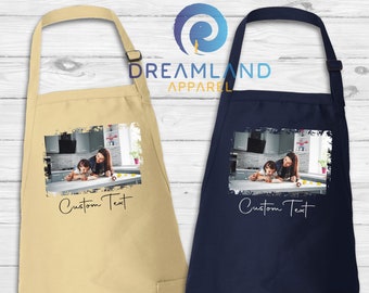 Custom Photo Apron, Personalized Apron, Custom Text Apron, Chef Apron, Custom Print Apron, Apron With Pockets, Women Aprons, Men Aprons