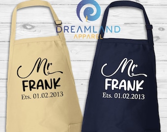 Personalized Name Apron, Date Kitchen Apron, Baking Apron, Name Apron, Cooking Apron, Custom Aprons, Chef Apron, Gift For Family, Kitchen
