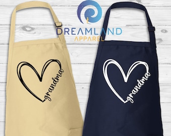 Grandma's Kitchen Apron, Pastry Apron, Cookies Apron Grandmother Apron, Gift For Grandma, Grandma Apron, Mother Day Apron, Cooking Apron