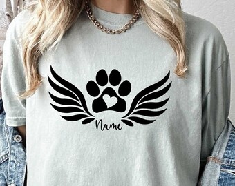 Camisa conmemorativa de mascotas personalizada, camisa de colores cómodos, regalos personalizados para la pérdida de mascotas, camisa personalizable para la pérdida de mascotas, regalo para la pérdida de mascotas, monumento al perro