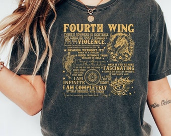 Camisa del cuarto ala, camisa de colores cómodos, camiseta del cuadrante del jinete, camisa librería, camisa de Basgiath War College, camisa del jinete del dragón, violeta Sorrengail