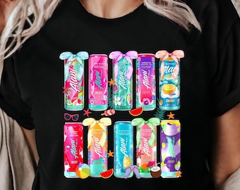 Coquette Bow Summer Drink Tshirt, Energy Drink Graphic Tee, Soda Tshirt, Trendy Summer Gift Tee, Woman Summer Shirt, Summer Vibes Shirt