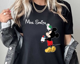 Disney Teacher Shirt, Custom Teacher Sweatshirt, Teacher Gift Shirt, Mickey School Shirt, Customized Name Teacher Shirt, Teacher Shirt