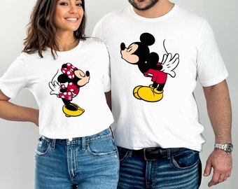 Mickey Minnie Kissing Shirt, Couple Valentines T-Shirt, Disney Couple Hoodie, Disney Couple Tee, Double Shirt, Valentines Day Gift, Couple