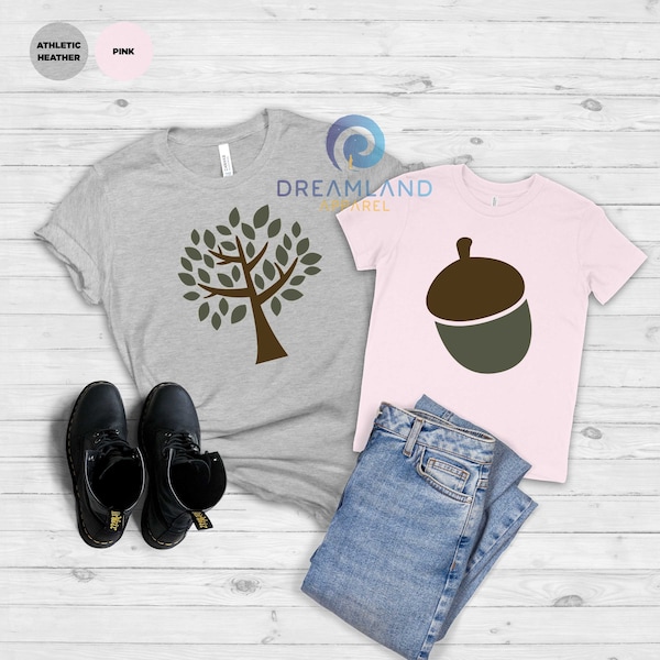 Oak Tree Father Acorn Kid T Shirt, Matching Dad And Baby Shirt, Father Days Shirt, Fathers Day Gift Shirt, Dad Gift Shirt, Parent Kid Shirt