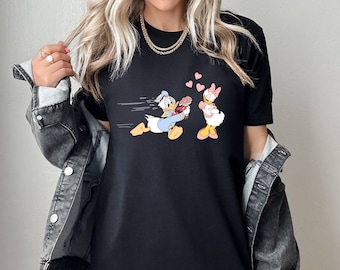 Disney Donald Duck And Daisy Duck Valentines Day Shirt, Disney Couple Shirt, Gift For Her, Disney Family Vacation Shirt, Valentines Day Gift