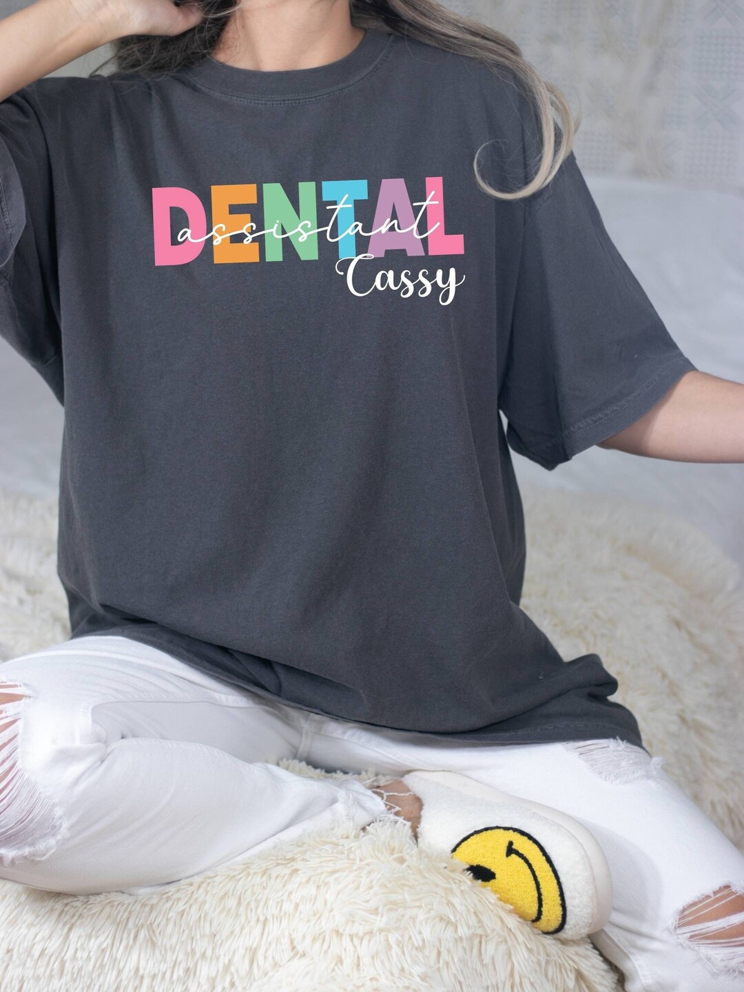 Comfort Color Shirt, Custom Dental Assistant Tee, Dental Assistant Name ...