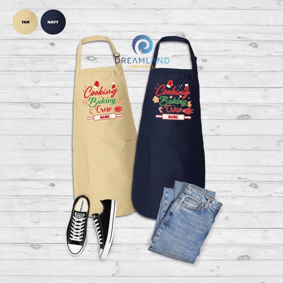 Cooking Baking Crew Apron, Custom Baking Crew Apron, Cookie Crew Apron, Ginger Cookies Gift, Kitchen Apron, Name Apron, Xmas Cookies Apron