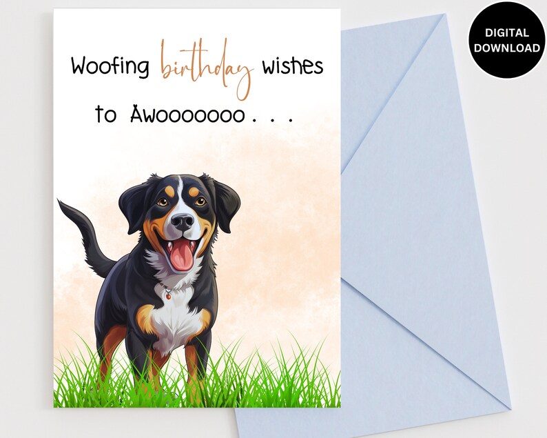 Printable Dog Birthday Card, Printable Birthday Card Funny, Digital ...