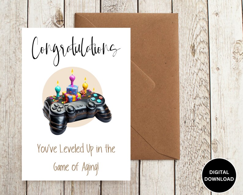 Video Game Birthday Card Printable, Printable Gamer Birthday Card, for ...