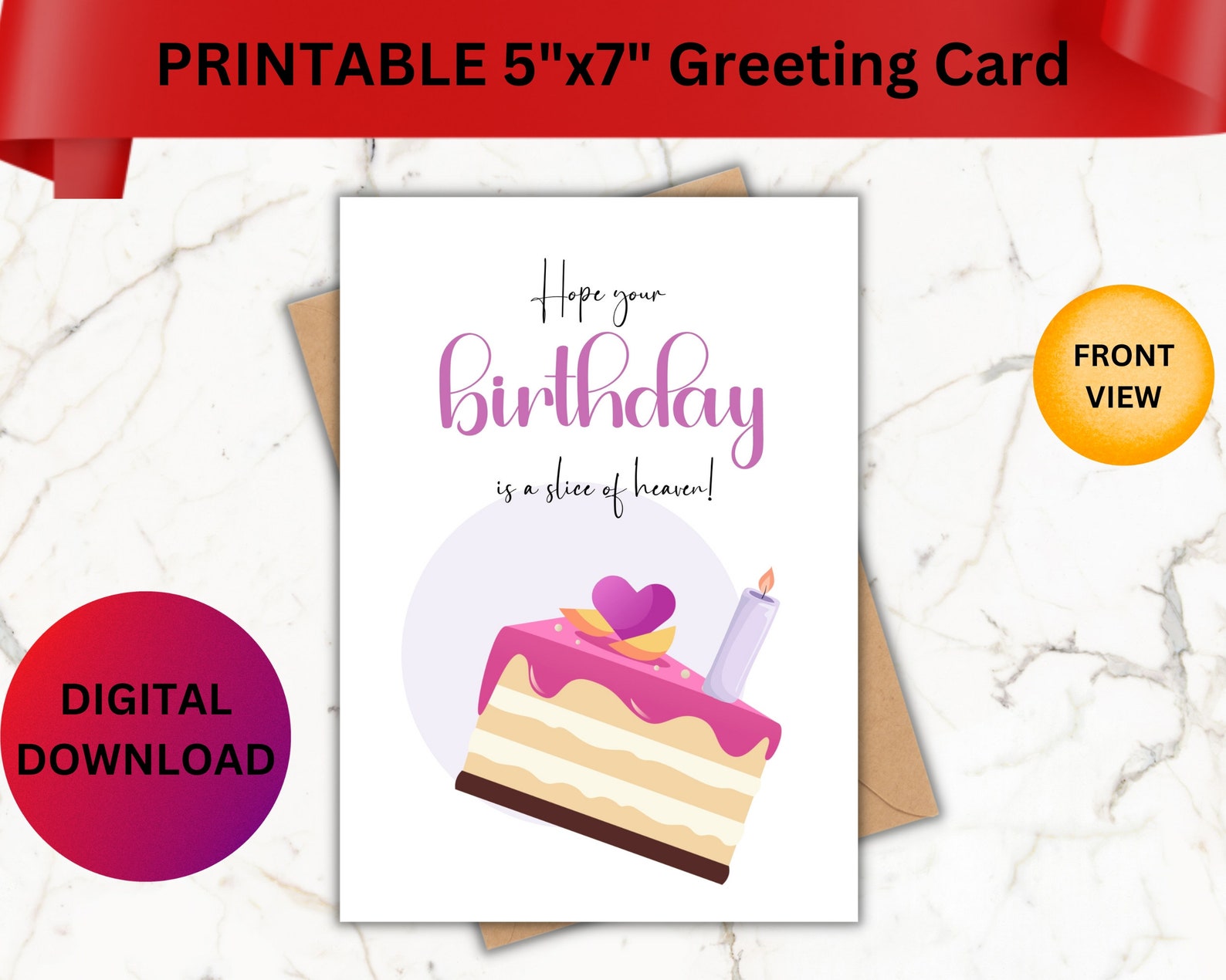 Happy Birthday Digital Printable Card Printable Card Digital Download ...