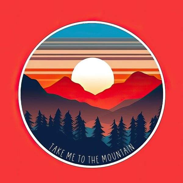 Mountain Water Bottle Sticker Etsy