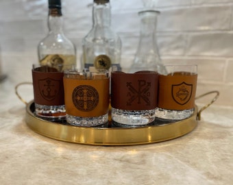 Catholic Christian Custom Leather Sleeve for Glass