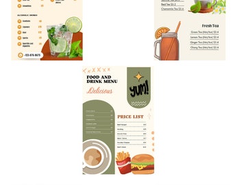 TEMPLATE MENU Food&Drink CAFE Template, Restaurant Template, Food Menu