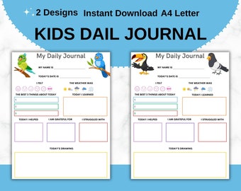 Kids Daily Journal Printable | Journal for Kids | Diary for Children | Kids Activity Drawing Page | Digital Download