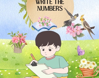 Write The Numbers -  Coloring Pages - Printable Coloring Book - Activity - Activity Coloring Book For Kids - INSTANT DOWNLOAD