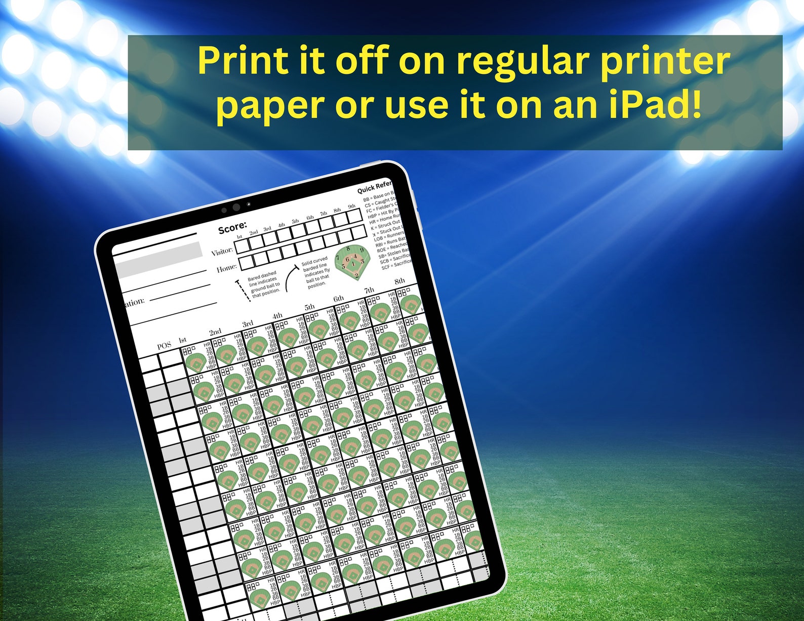 Instant Download Baseball Scorebook Little League Softball Scoresheet ...