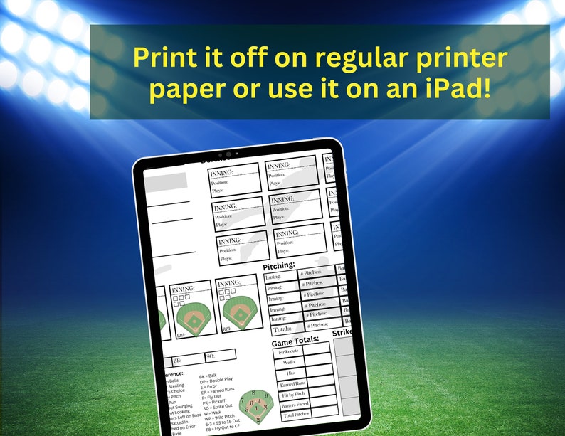The Ultimate Individual Printable Baseball Scorecard With Instructions