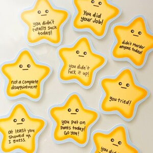 Adesivi con stelle dorate, adesivi divertenti e sarcastici, adesivi per colleghi sarcastici, regalo per il capo, regalo divertente per collega, regalo scherzoso, adesivi personalizzati divertenti in vinile