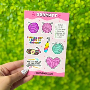 Crochet sticker sheet stickers for crafters crochet lovers sticker yarn sticker gift idea cute stickers for crocheter crafter gift idea