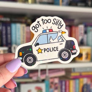 Domme gans stickers werden te gek kippenvel grappige stickers vinyl sticker cadeau aardbei gans cowboy gans police car