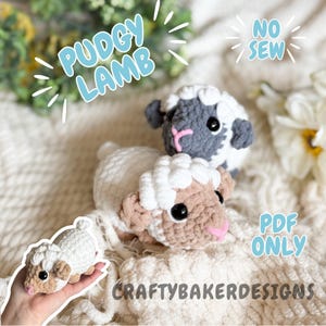 Crochet lamb pattern no sew pudgy pals beginner amigurumi animals plushie crochet easy market make Easter spring